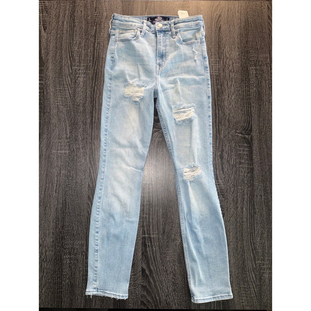 Hollister Womens High Rise Skinny Jeans Light Wash Blue Denim Size 26